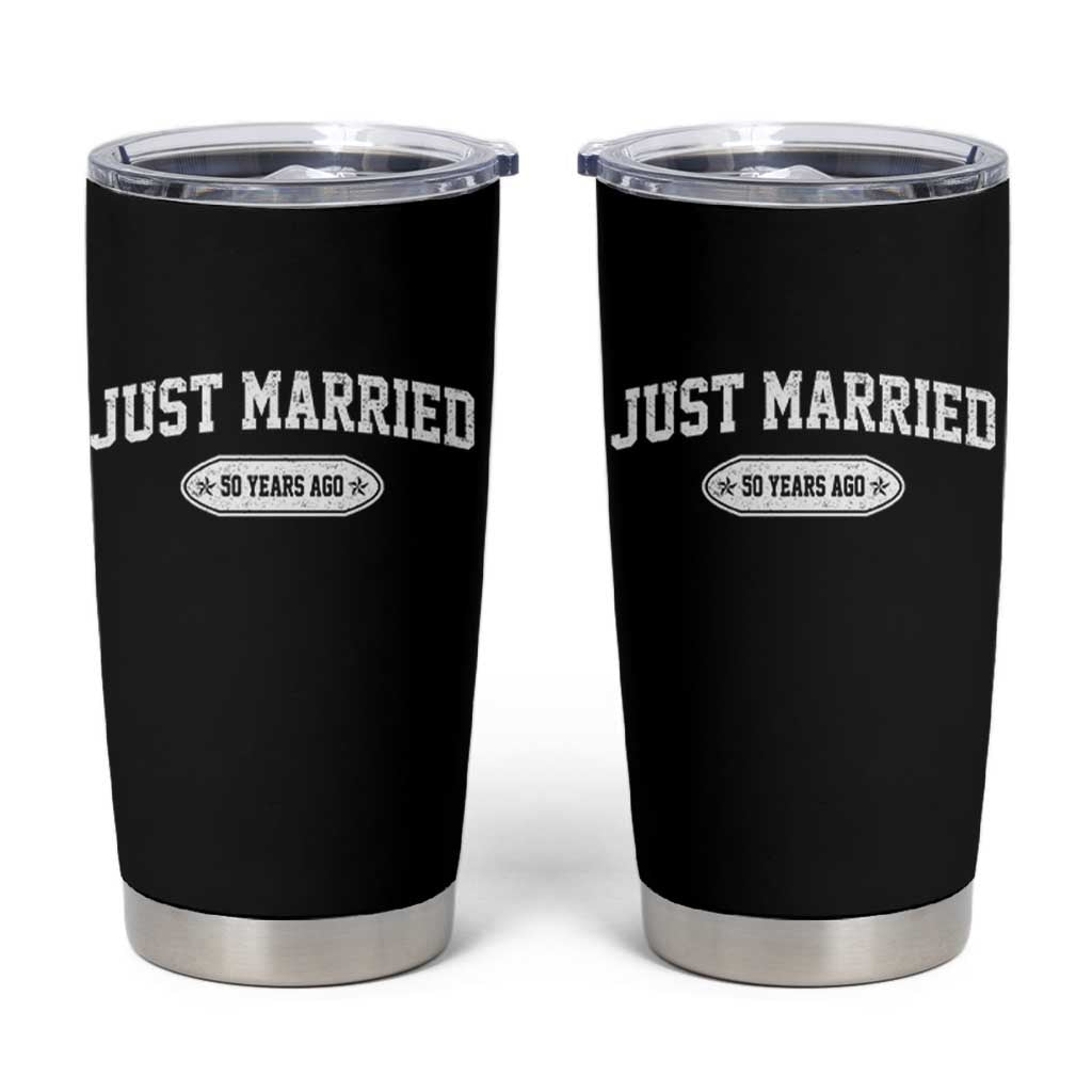 Just Married 50 Years Ago Tumbler Cup 50th Wedding Anniversary Matching