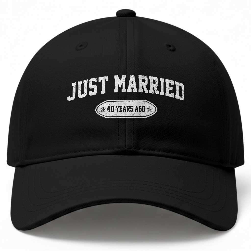 Just Married 40 Years Ago Baseball Cap 40th Wedding Anniversary Matching