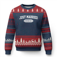 Just Married 40 Years Ago Ugly Christmas Sweater 40th Wedding Anniversary Matching