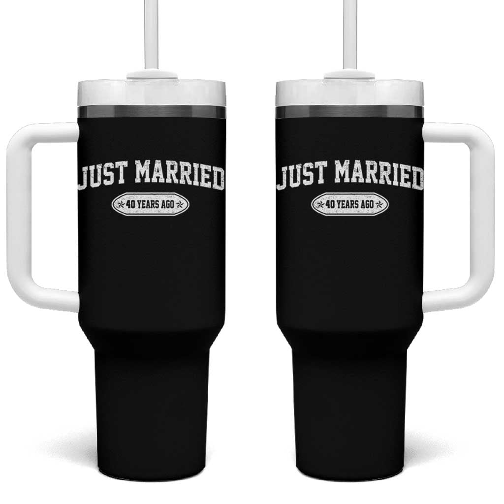 Just Married 40 Years Ago Tumbler With Handle 40th Wedding Anniversary Matching