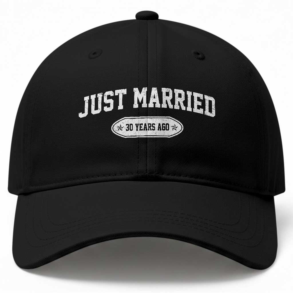 Just Married 30 Years Ago Baseball Cap 30th Wedding Anniversary Matching
