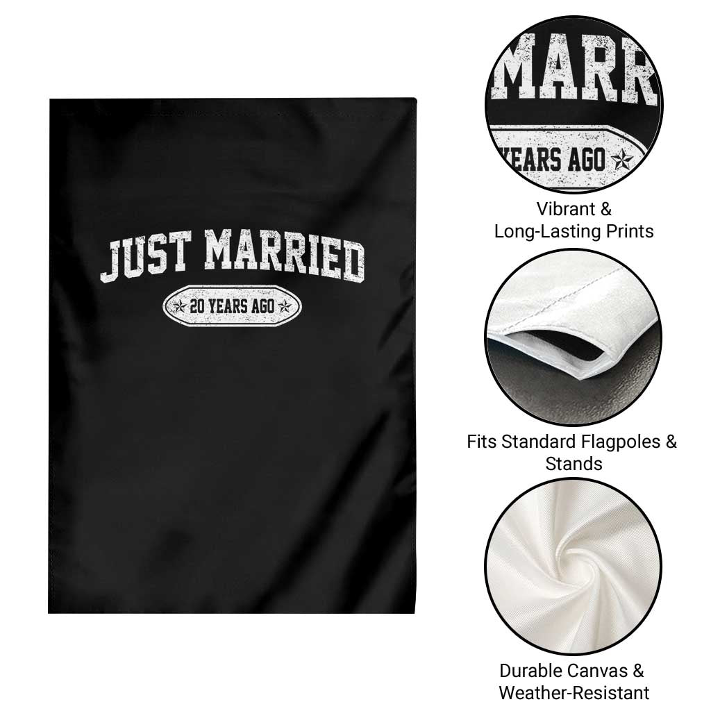 Just Married 20 Years Ago Garden Flag 20th Wedding Anniversary Matching
