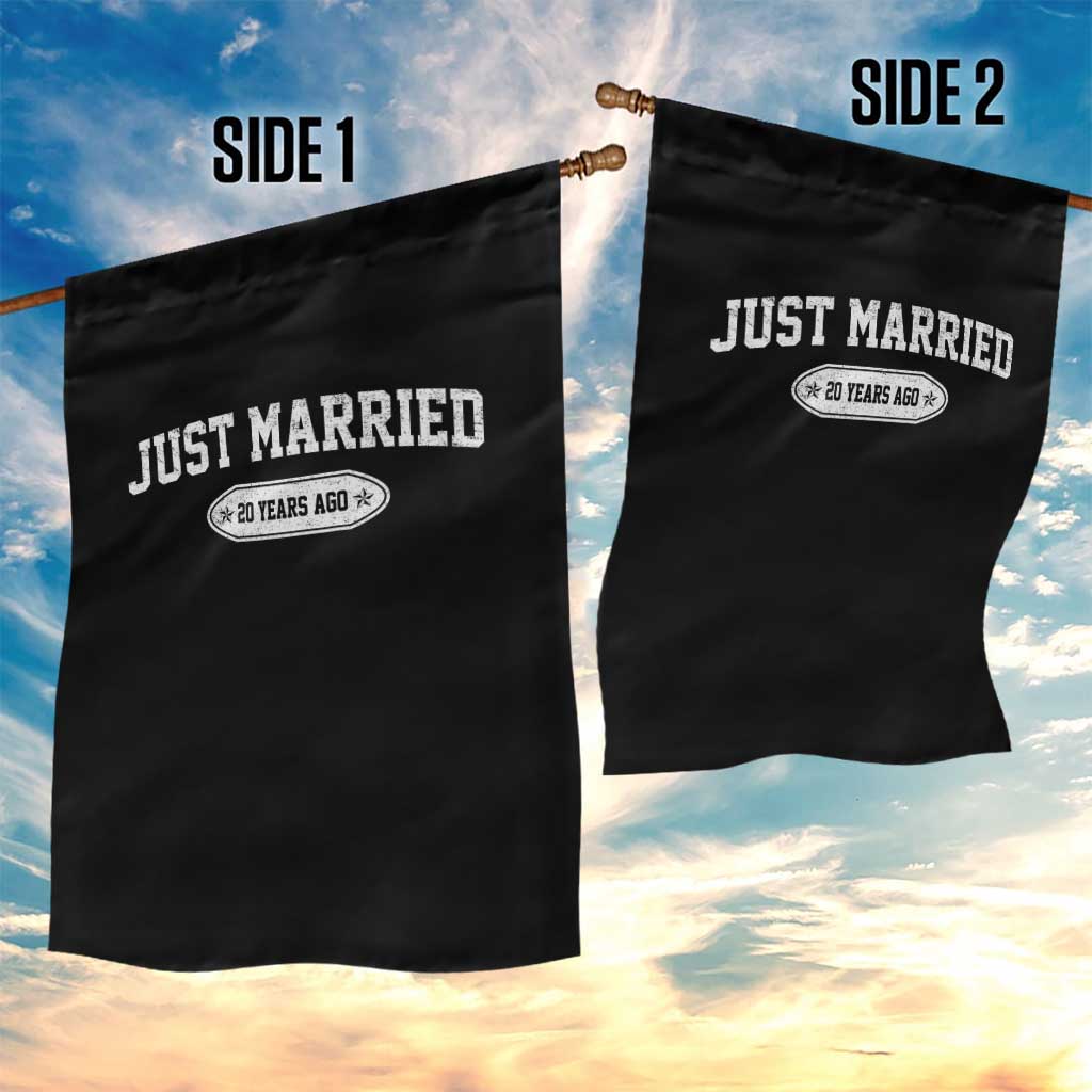 Just Married 20 Years Ago Garden Flag 20th Wedding Anniversary Matching