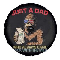 Just A Dad Who Always Came Back With The Milk Spare Tire Cover Funny Fathers Day Bigfoot Sasquatch Lovers
