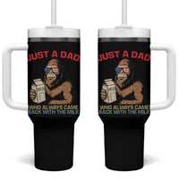 Just A Dad Who Always Came Back With The Milk Tumbler With Handle Funny Fathers Day Bigfoot Sasquatch Lovers