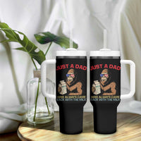 Just A Dad Who Always Came Back With The Milk Tumbler With Handle Funny Fathers Day Bigfoot Sasquatch Lovers