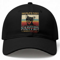 Funny Dad Dog Baseball Cap Fathers Day World's Best Farter I Mean Father