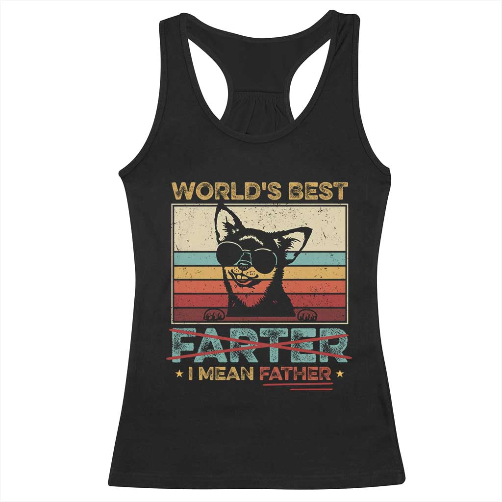 Funny Dad Dog Racerback Tank Top Fathers Day World's Best Farter I Mean Father