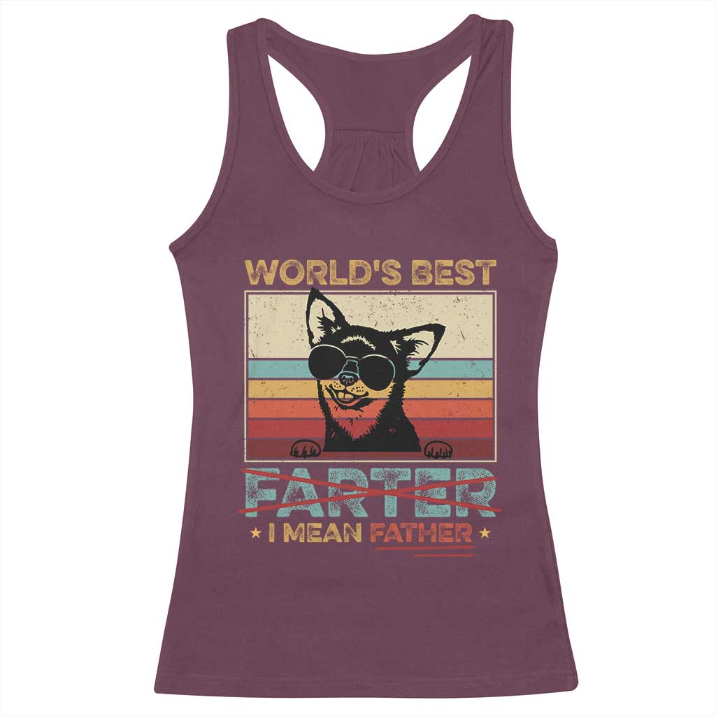 Funny Dad Dog Racerback Tank Top Fathers Day World's Best Farter I Mean Father