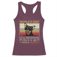 Funny Dad Dog Racerback Tank Top Fathers Day World's Best Farter I Mean Father