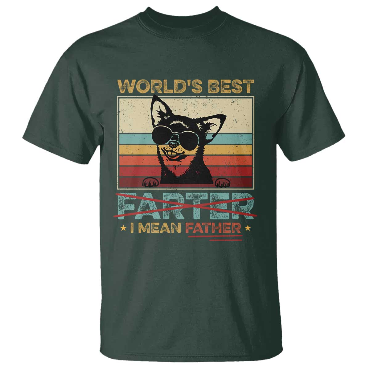 Funny Dad Dog T Shirt Fathers Day World's Best Farter I Mean Father