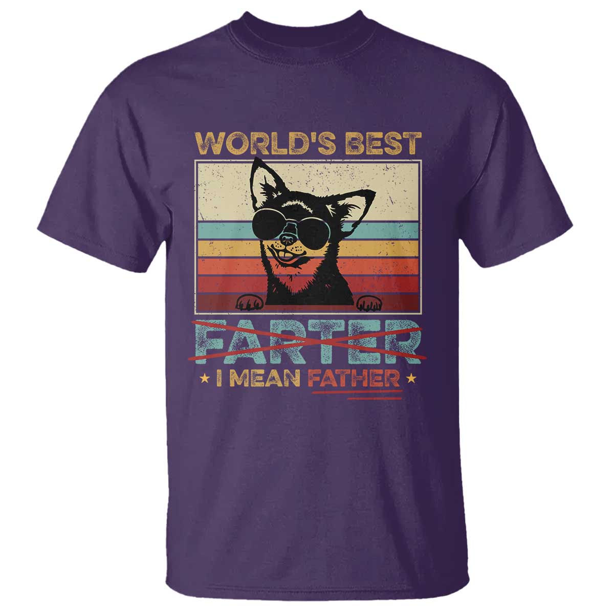 Funny Dad Dog T Shirt Fathers Day World's Best Farter I Mean Father