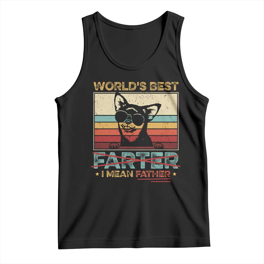 Funny Dad Dog Tank Top Fathers Day World's Best Farter I Mean Father