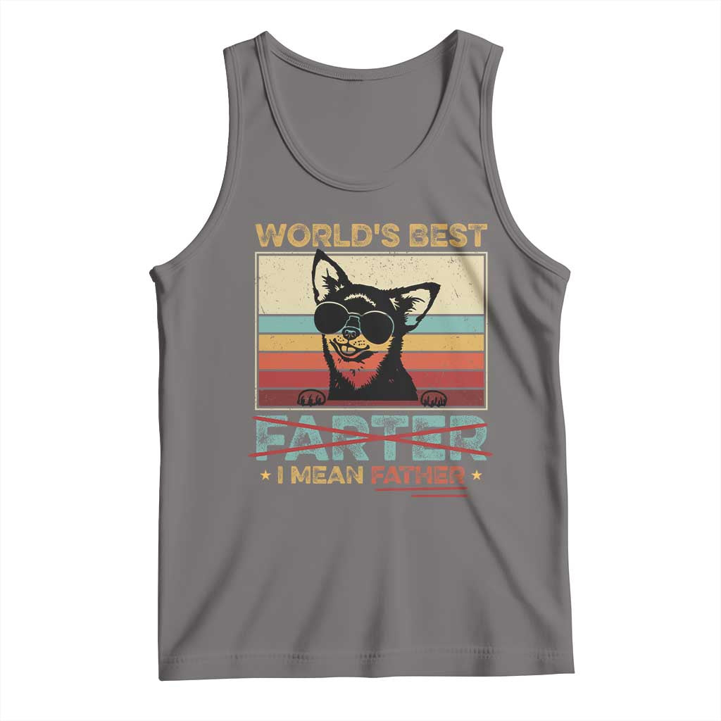 Funny Dad Dog Tank Top Fathers Day World's Best Farter I Mean Father