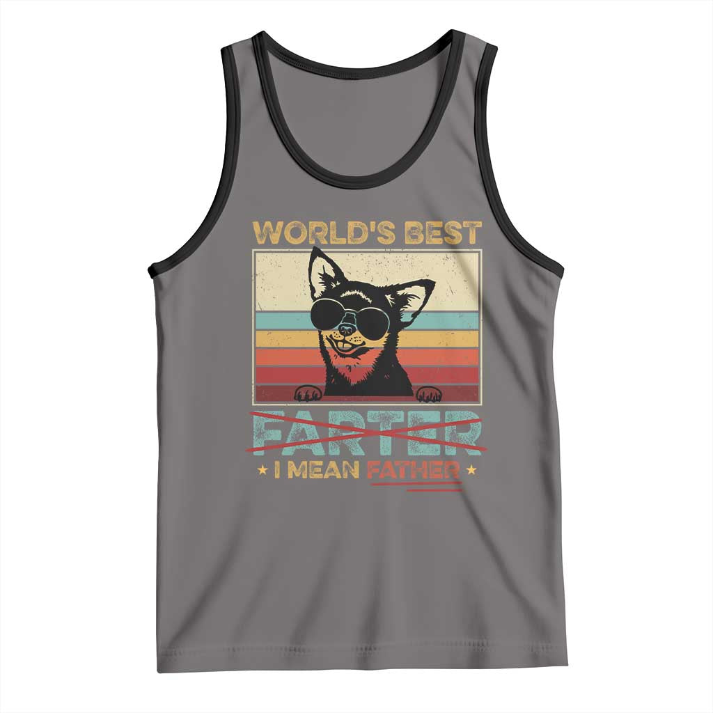 Funny Dad Dog Tank Top Fathers Day World's Best Farter I Mean Father