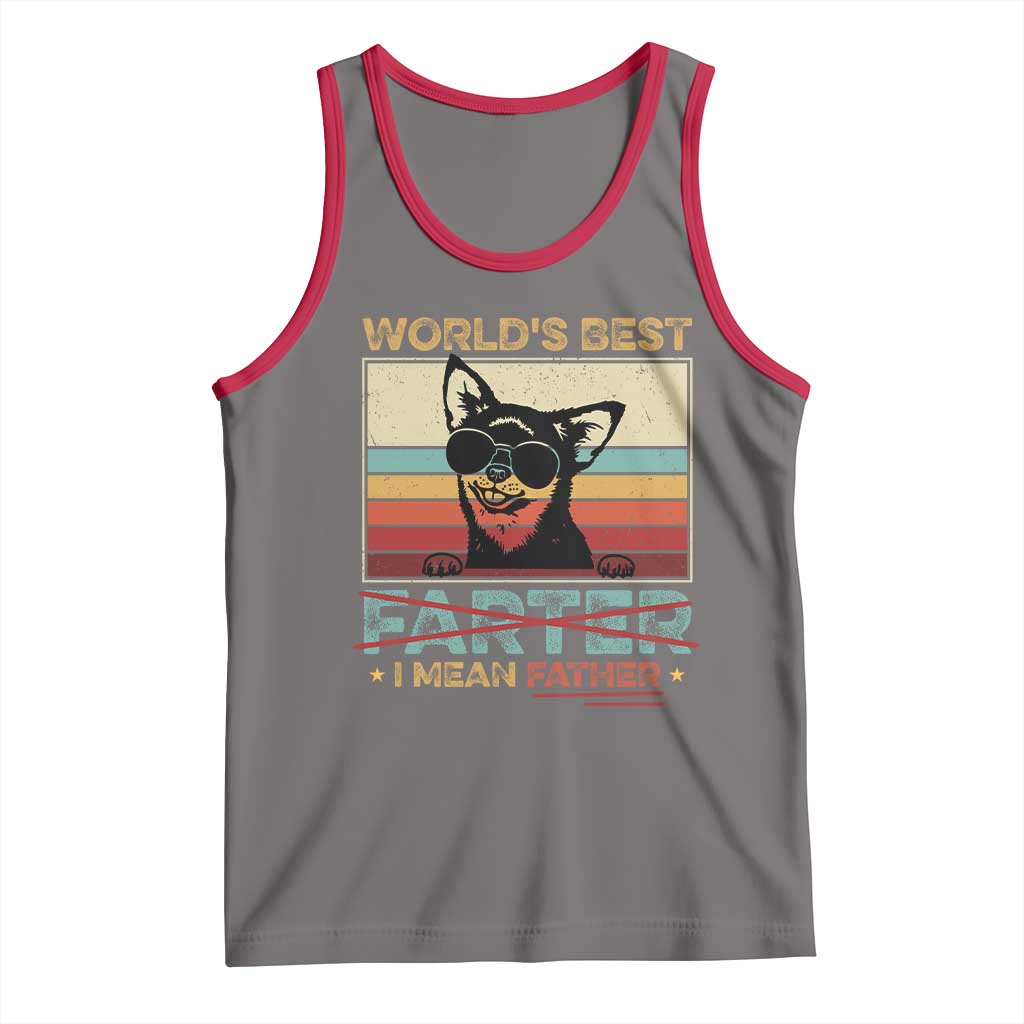 Funny Dad Dog Tank Top Fathers Day World's Best Farter I Mean Father