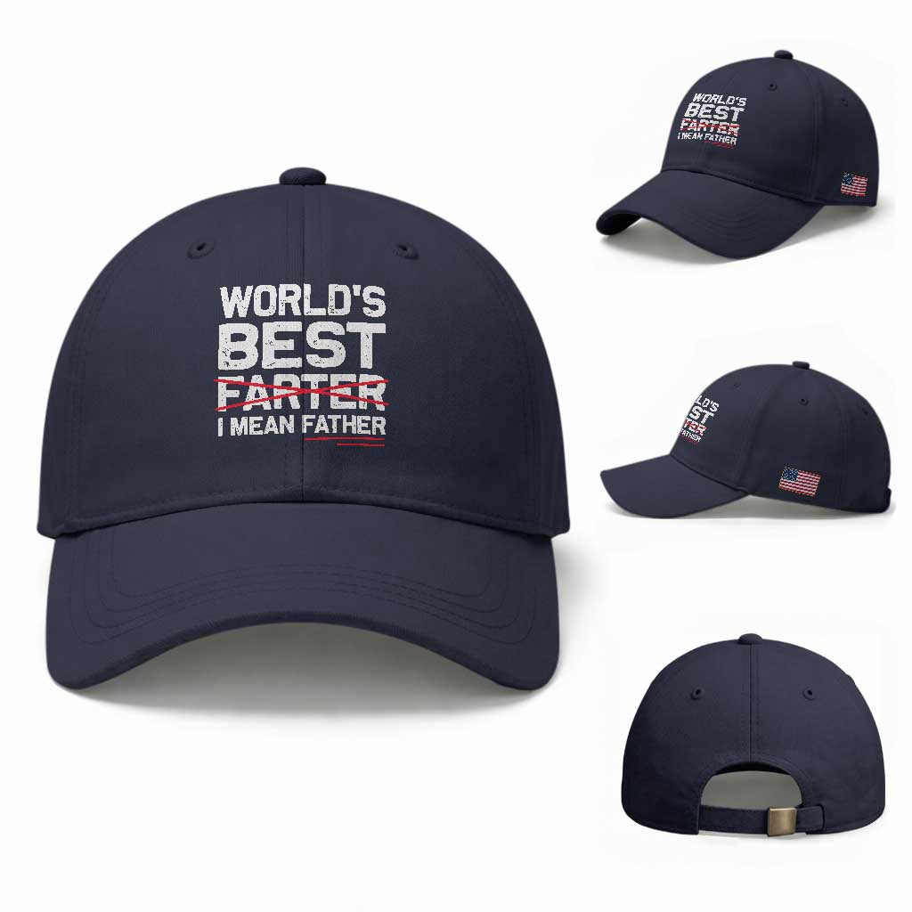 Retro World's Best Farter I Mean Father Baseball Cap Funny Best Dad