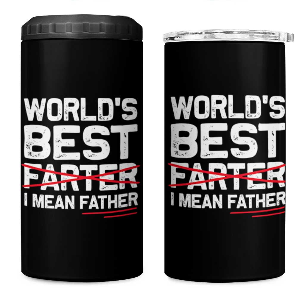 Retro World's Best Farter I Mean Father 4 in 1 Can Cooler Tumbler Funny Best Dad
