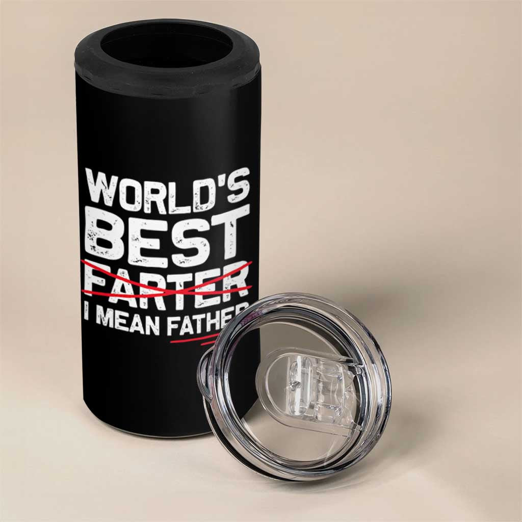 Retro World's Best Farter I Mean Father 4 in 1 Can Cooler Tumbler Funny Best Dad