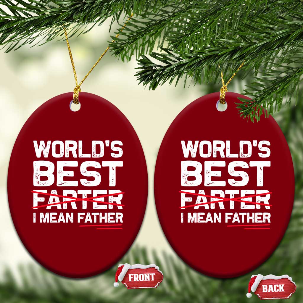 Retro World's Best Farter I Mean Father Ceramic Ornament Funny Best Dad - Wonder Print Shop
