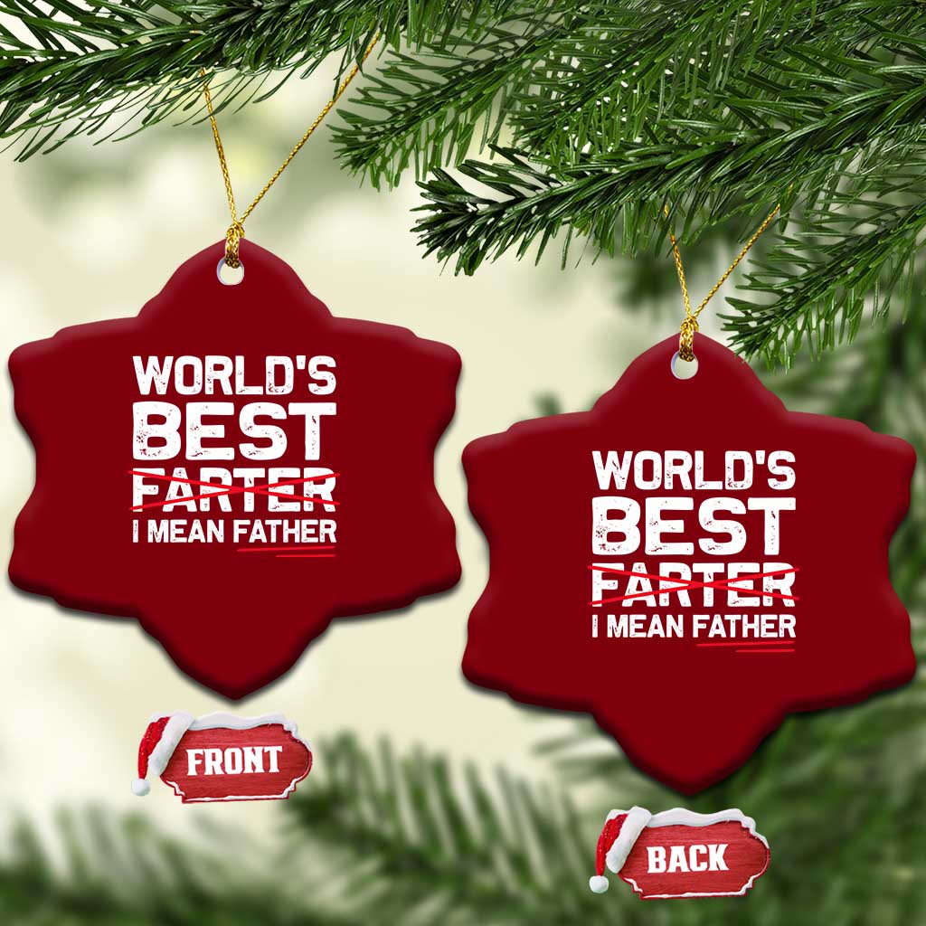 Retro World's Best Farter I Mean Father Ceramic Ornament Funny Best Dad - Wonder Print Shop