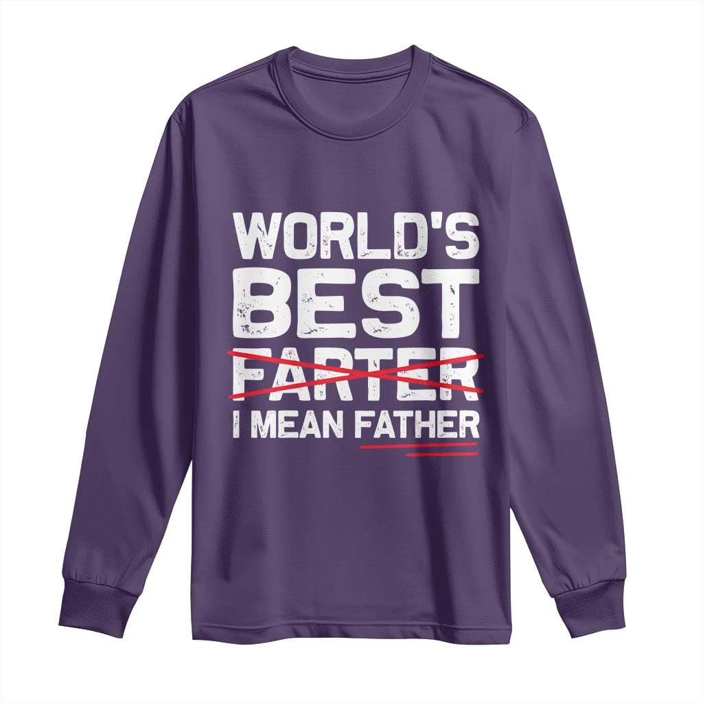 Retro World's Best Farter I Mean Father Long Sleeve Shirt Funny Best Dad