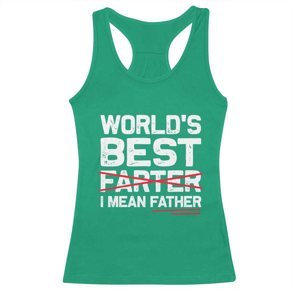 Retro World's Best Farter I Mean Father Racerback Tank Top Funny Best Dad