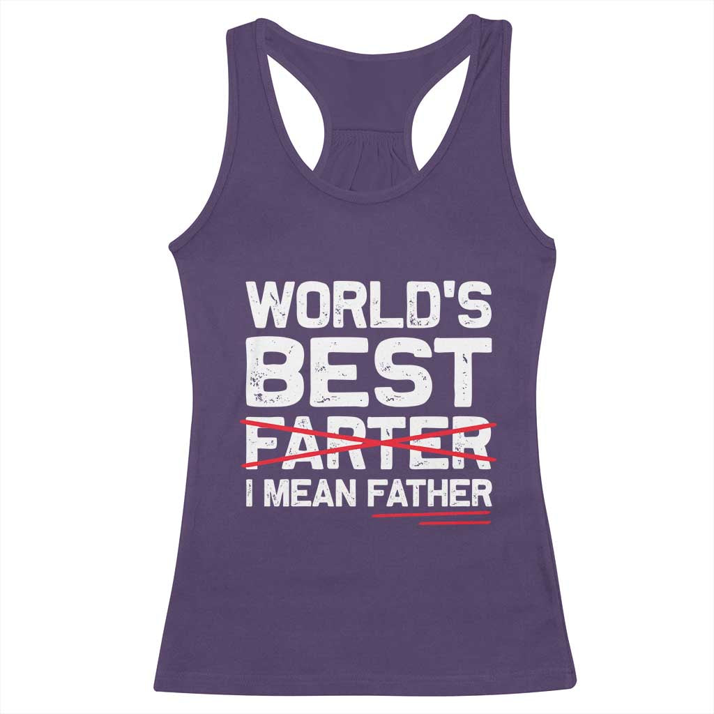 Retro World's Best Farter I Mean Father Racerback Tank Top Funny Best Dad