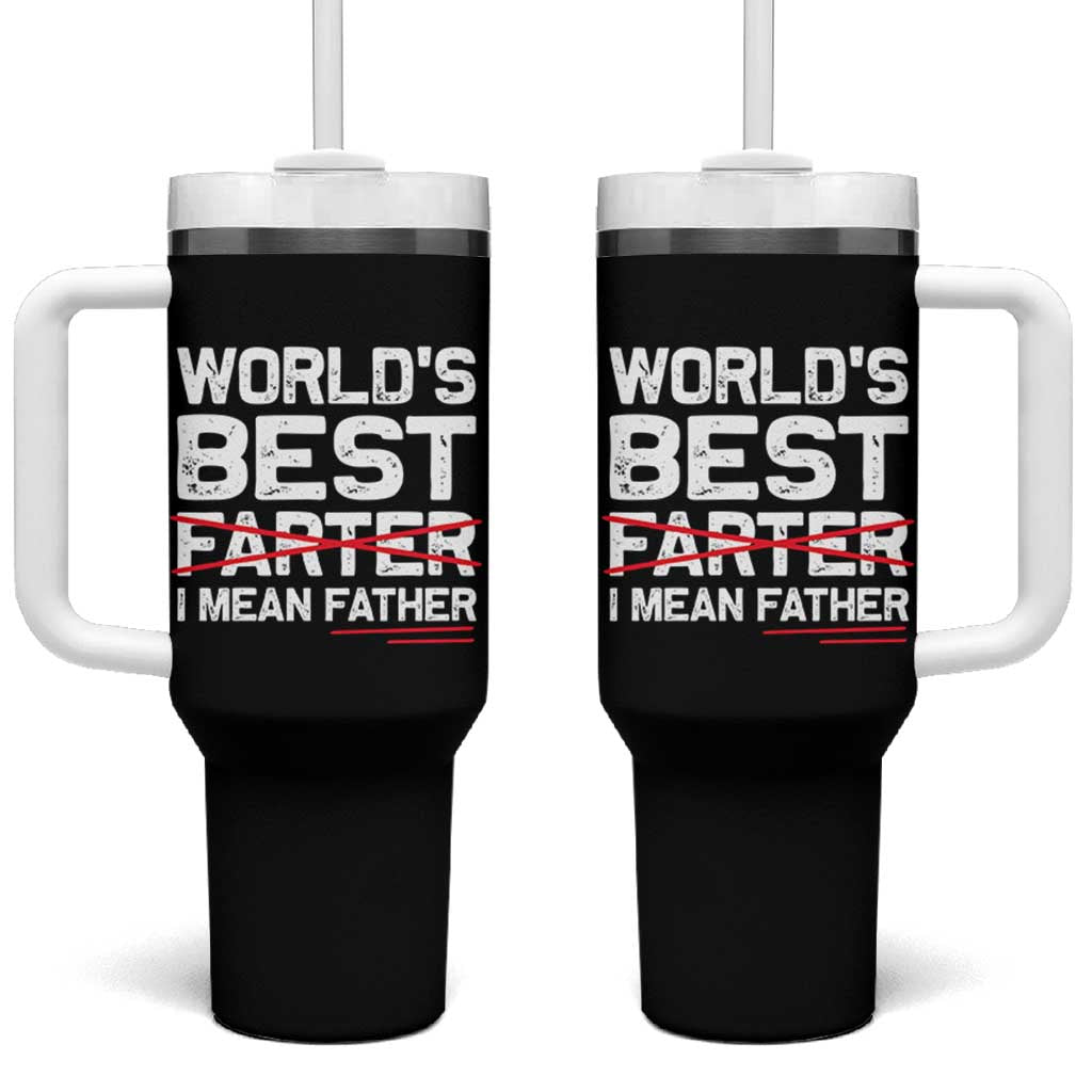 Retro World's Best Farter I Mean Father Tumbler With Handle Funny Best Dad