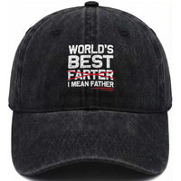 Retro World's Best Farter I Mean Father Washed Cotton Baseball Cap Funny Best Dad
