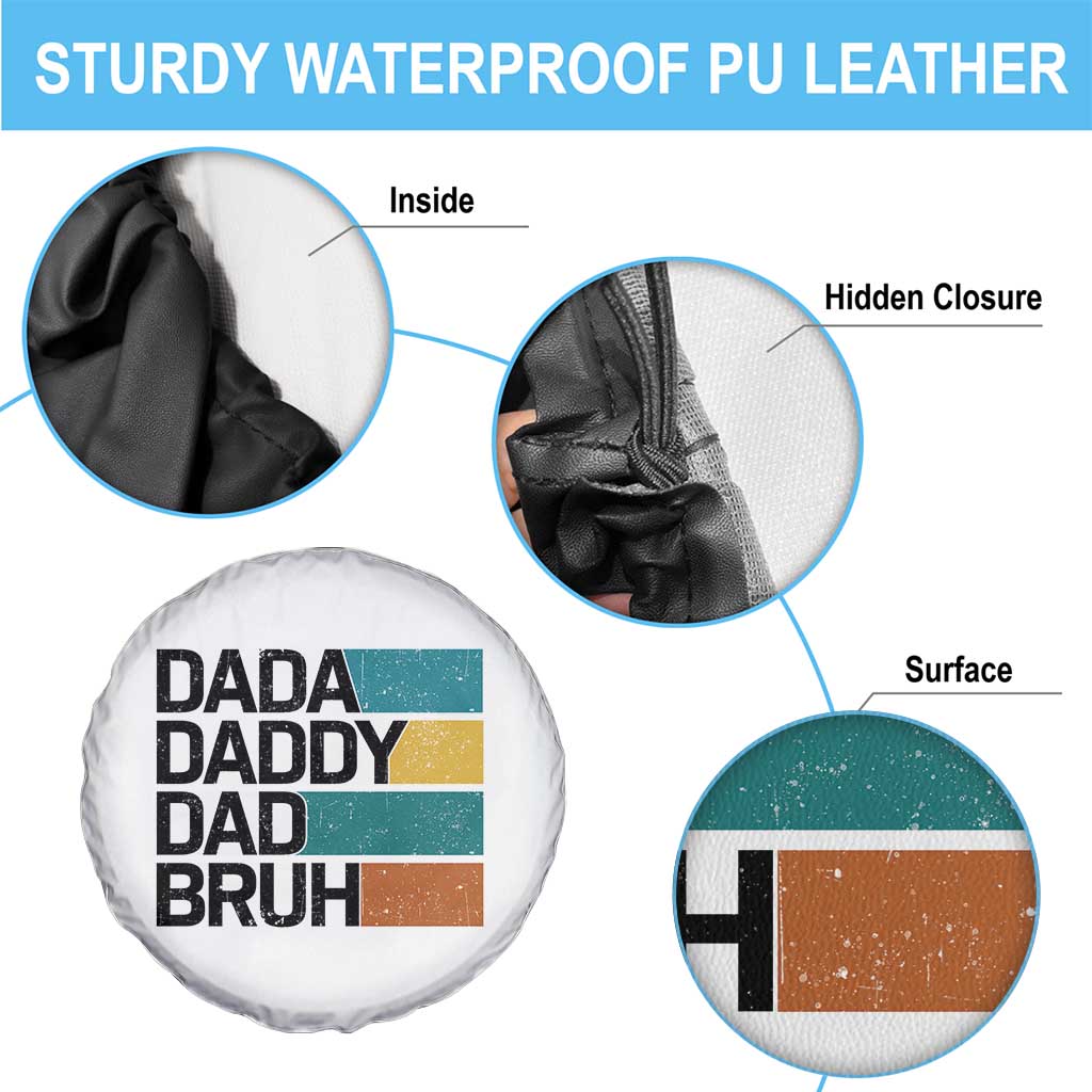 Dada Daddy Dad Bruh Spare Tire Cover Funny Fathers Day Bruh - Wonder Print Shop