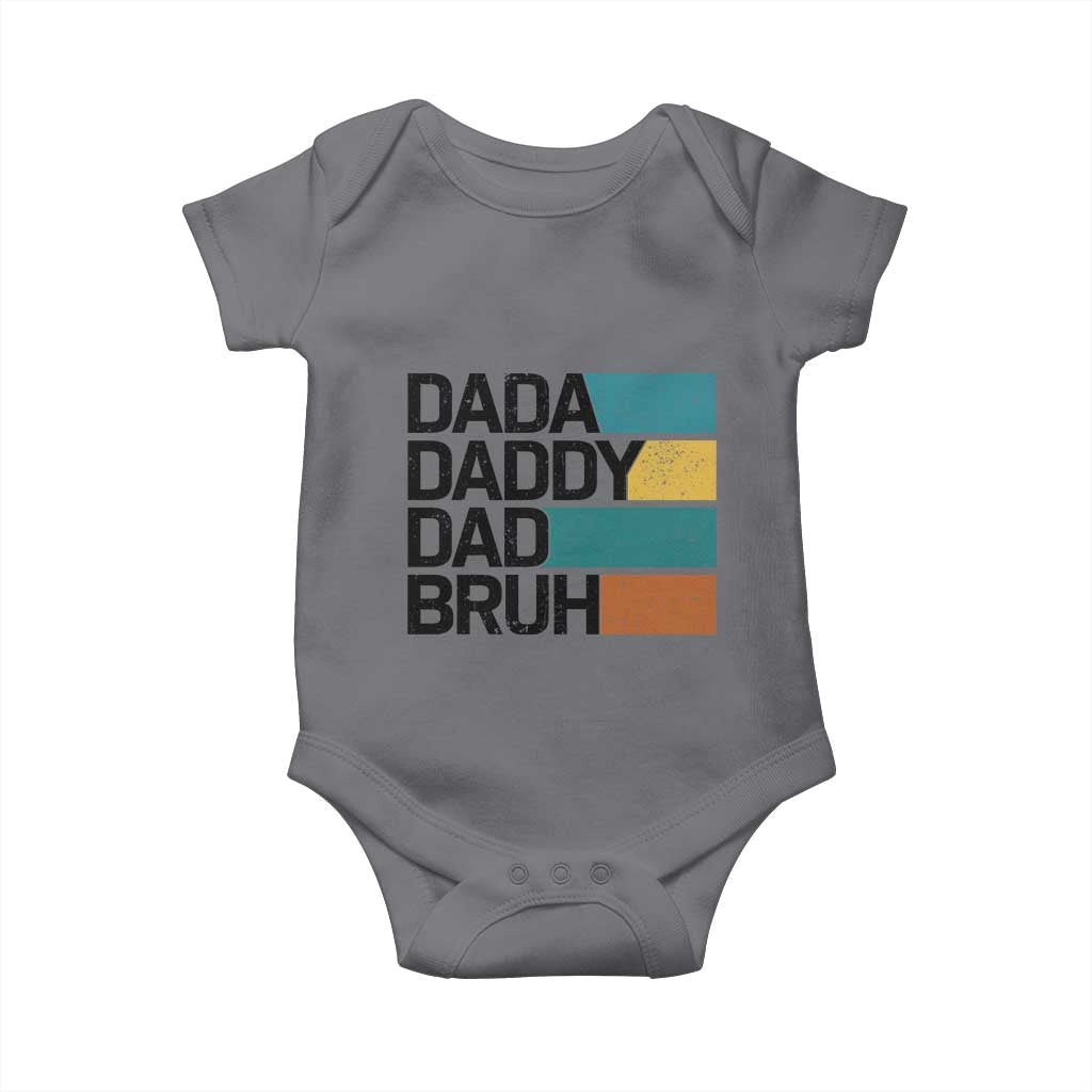 Dada Daddy Dad Bruh Baby Onesie Funny Fathers Day Bruh - Wonder Print Shop