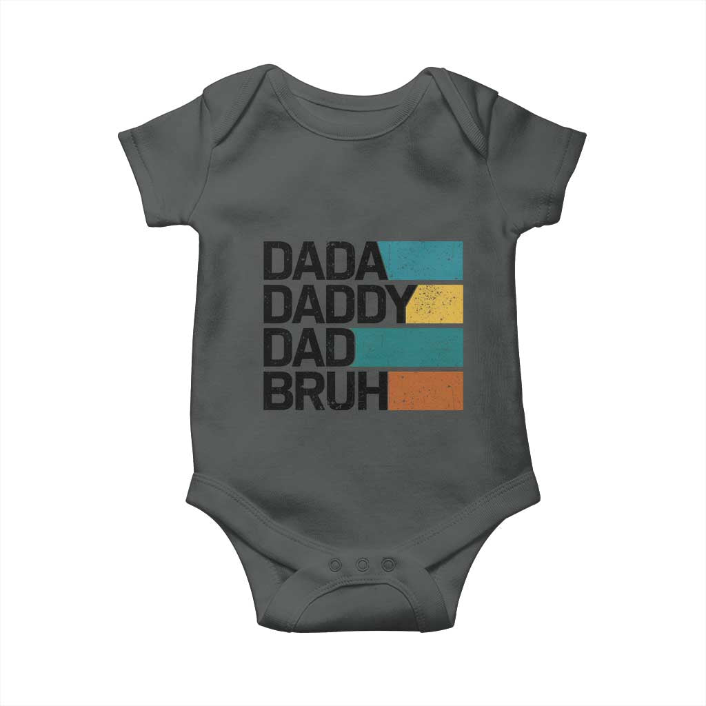Dada Daddy Dad Bruh Baby Onesie Funny Fathers Day Bruh - Wonder Print Shop