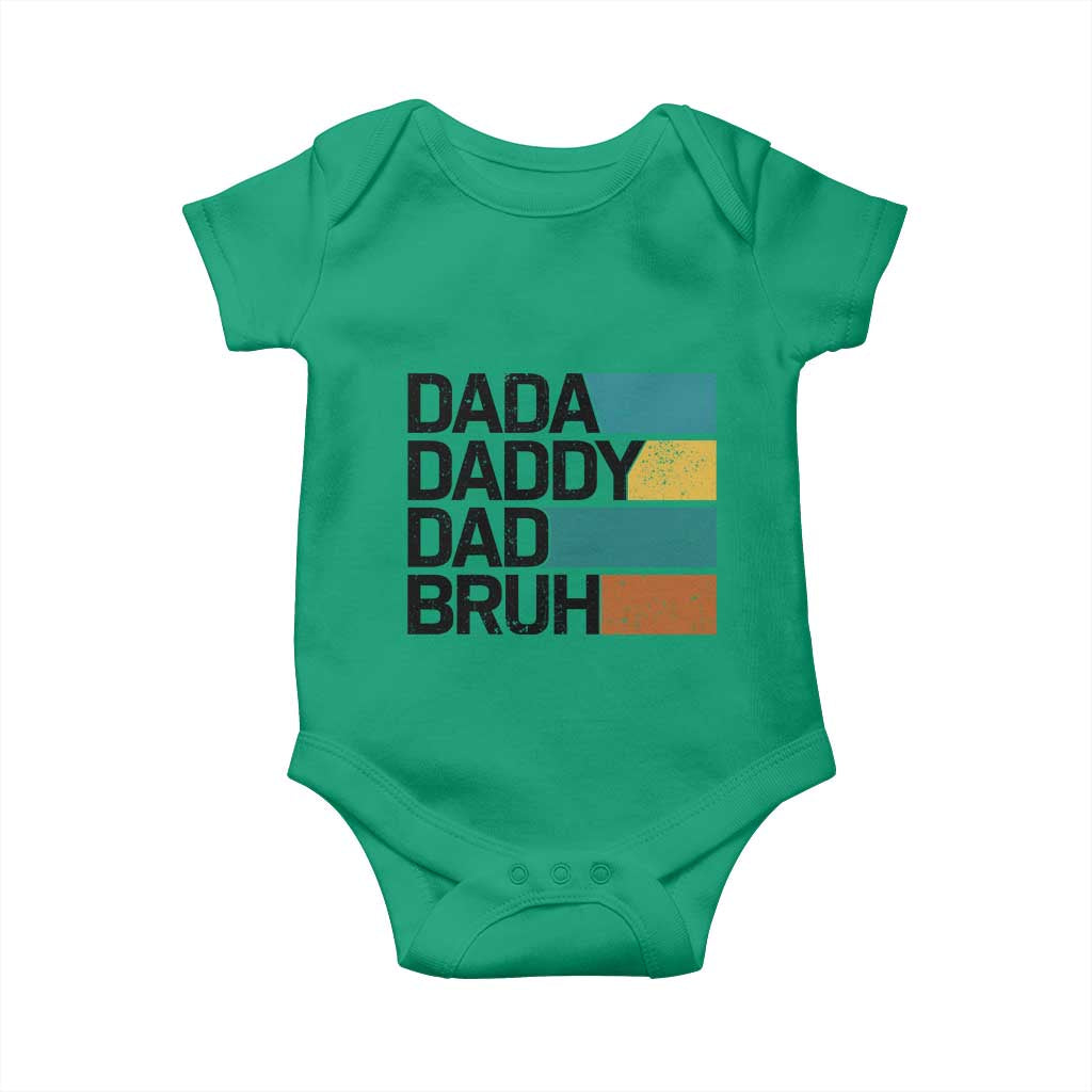 Dada Daddy Dad Bruh Baby Onesie Funny Fathers Day Bruh - Wonder Print Shop