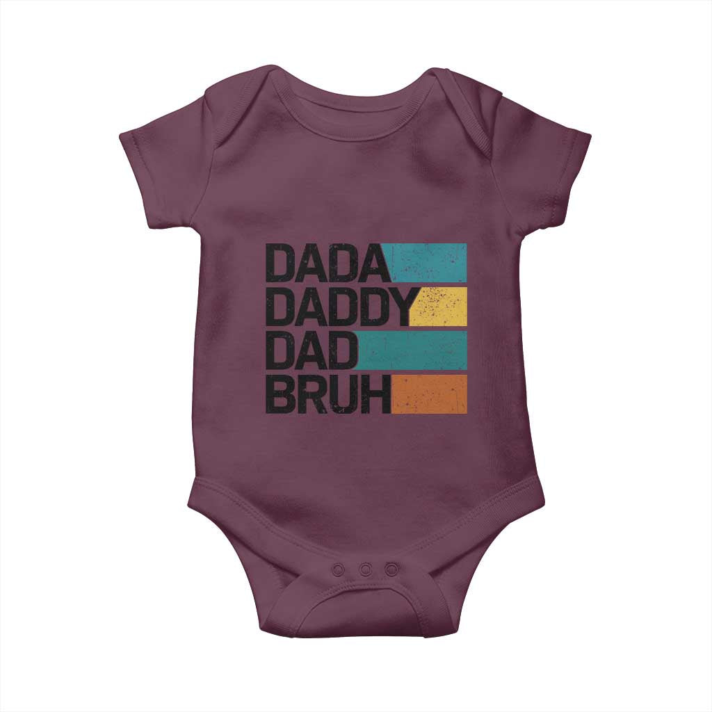 Dada Daddy Dad Bruh Baby Onesie Funny Fathers Day Bruh - Wonder Print Shop