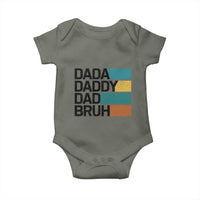 Dada Daddy Dad Bruh Baby Onesie Funny Fathers Day Bruh - Wonder Print Shop