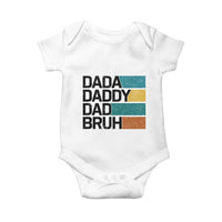 Dada Daddy Dad Bruh Baby Onesie Funny Fathers Day Bruh - Wonder Print Shop