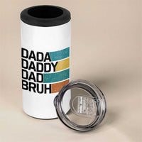 Dada Daddy Dad Bruh 4 in 1 Can Cooler Tumbler Funny Fathers Day Bruh - Wonder Print Shop