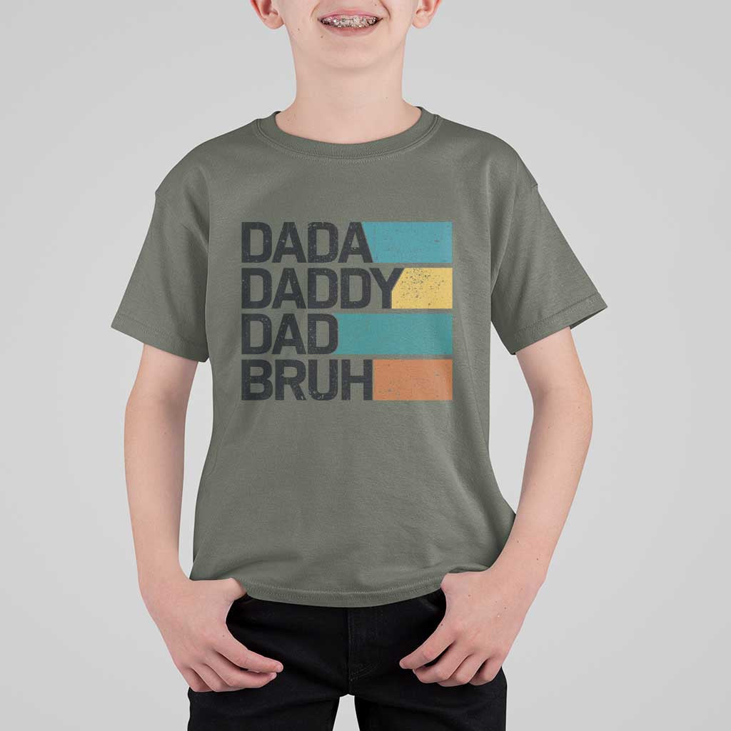 Dada Daddy Dad Bruh T Shirt For Kid Funny Fathers Day Bruh - Wonder Print Shop