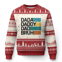 Dada Daddy Dad Bruh Ugly Christmas Sweater Funny Fathers Day Bruh - Wonder Print Shop