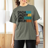 Dada Daddy Dad Bruh T Shirt For Women Funny Fathers Day Bruh - Wonder Print Shop