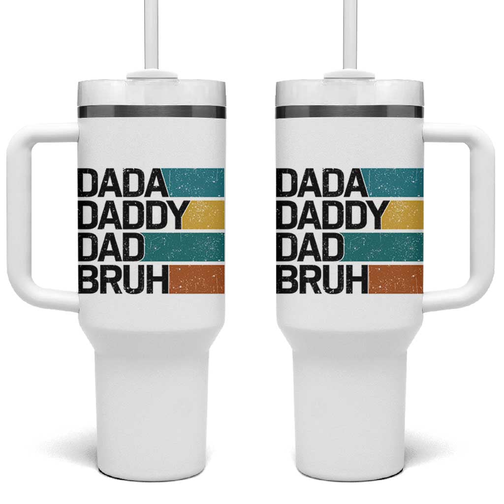 Dada Daddy Dad Bruh Tumbler With Handle Funny Fathers Day Bruh - Wonder Print Shop