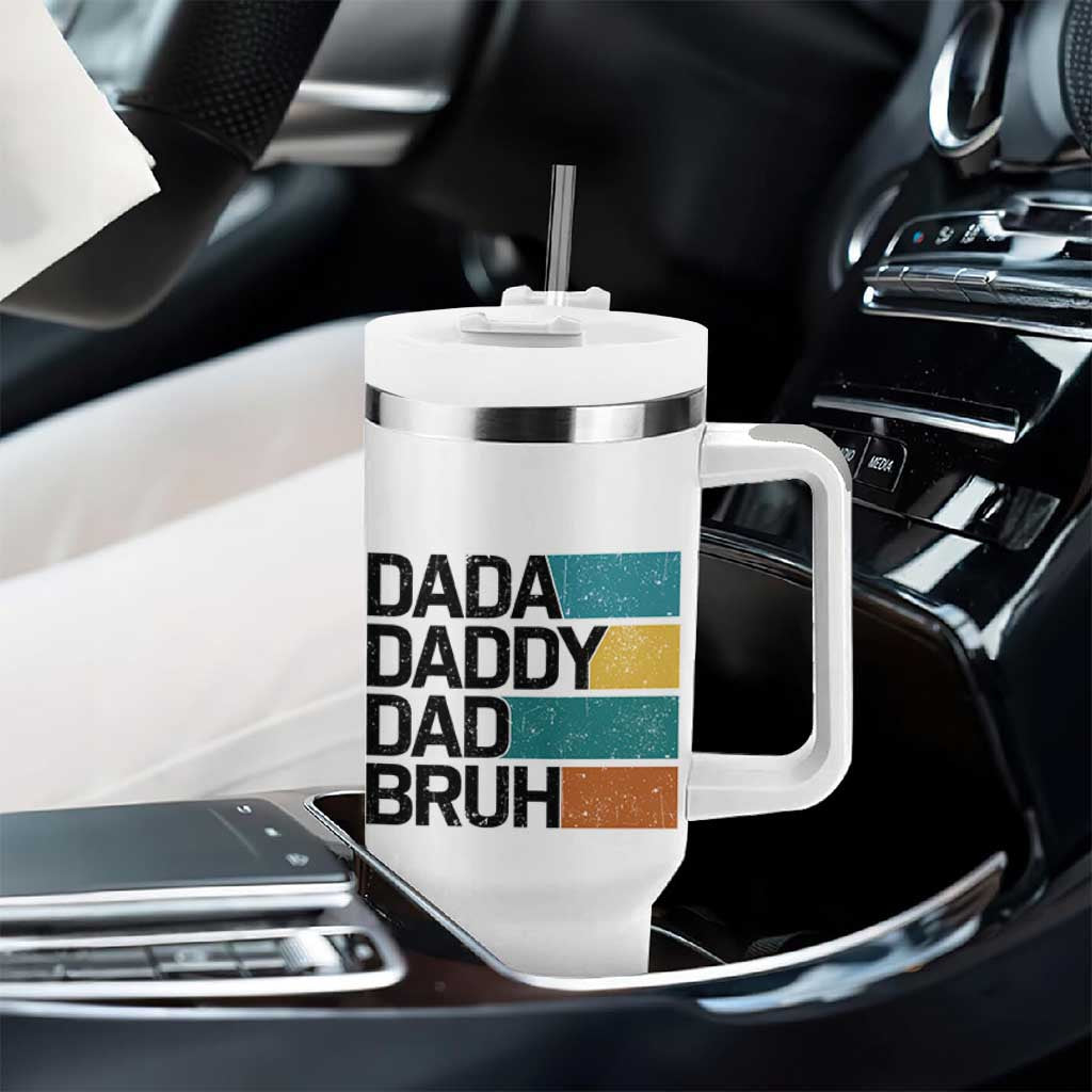Dada Daddy Dad Bruh Tumbler With Handle Funny Fathers Day Bruh - Wonder Print Shop