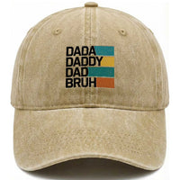 Dada Daddy Dad Bruh Washed Cotton Baseball Cap Funny Fathers Day Bruh