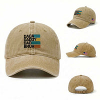 Dada Daddy Dad Bruh Washed Cotton Baseball Cap Funny Fathers Day Bruh