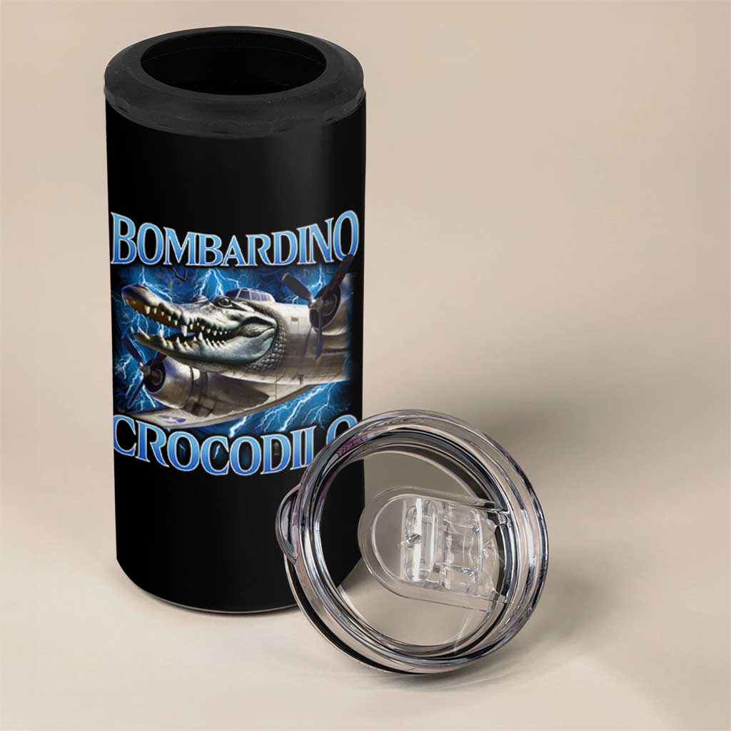 Bombardino Crocodilo 4 in 1 Can Cooler Tumbler Internet Memes Italian Brainrot