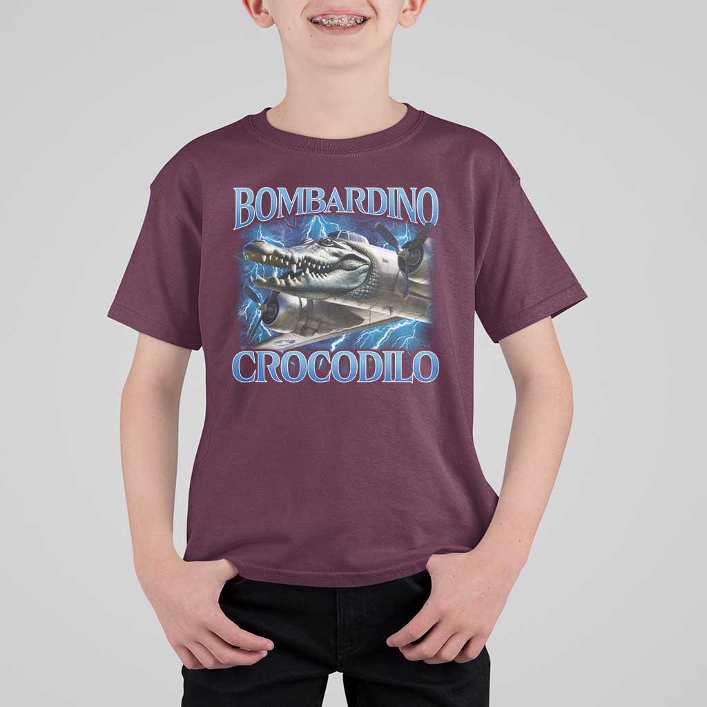 Bombardino Crocodilo T Shirt For Kid Internet Memes Italian Brainrot