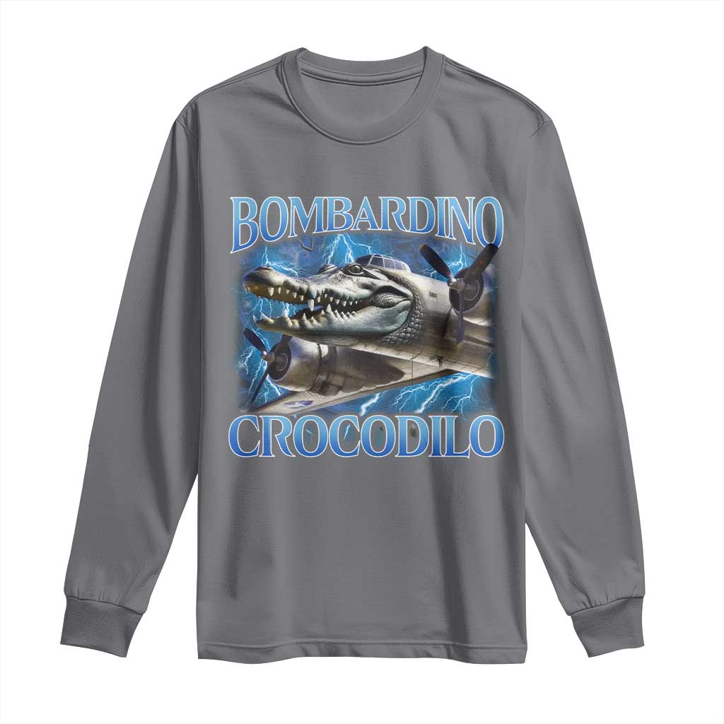 Bombardino Crocodilo Long Sleeve Shirt Internet Memes Italian Brainrot