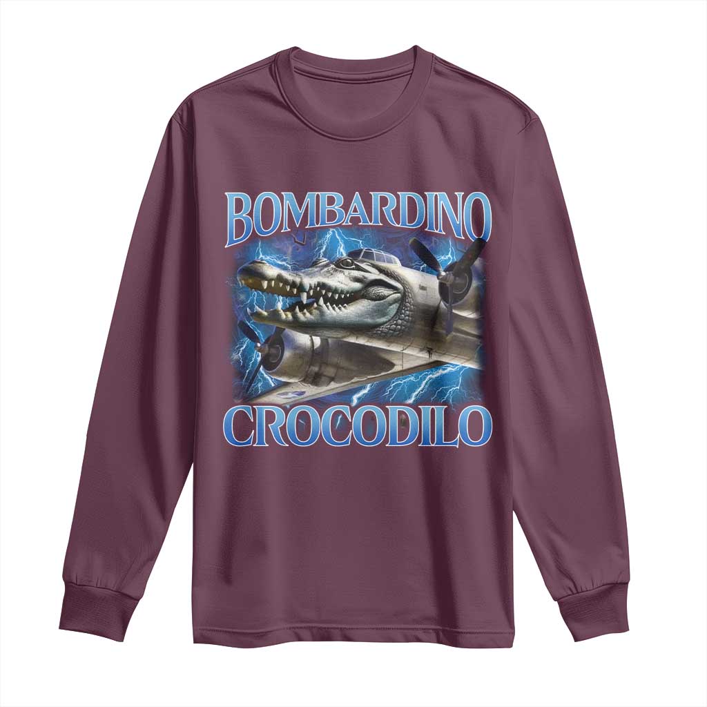 Bombardino Crocodilo Long Sleeve Shirt Internet Memes Italian Brainrot