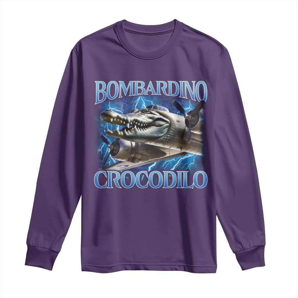 Bombardino Crocodilo Long Sleeve Shirt Internet Memes Italian Brainrot